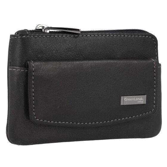 Greenland Nature Black Nappa Étui à clés en cuir RFID 11,5 cm