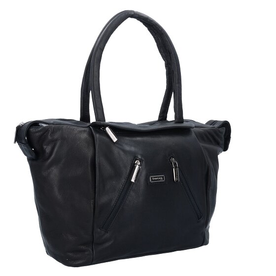 Greenland Nature Black Nappa Shopper Sac en cuir 33 cm
