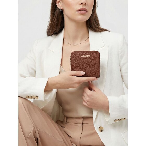 Lazarotti Bologna Leather Medium Porte-monnaie Zip-Around en cuir 10 cm