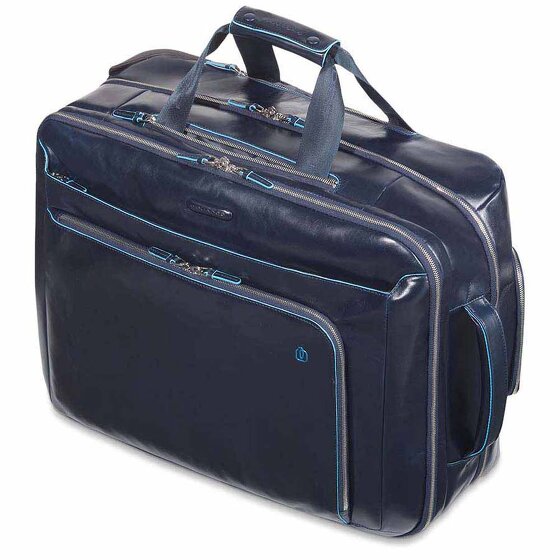 Piquadro Blue Square Sac à roulettes business en cuir 51 cm Compartiment pour ordinateur portable