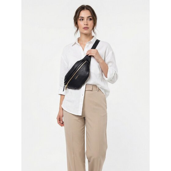 Lazarotti Sac banane en cuir « Bologna » à double fermeture éclair, à porter en bandoulière, 25 cm
