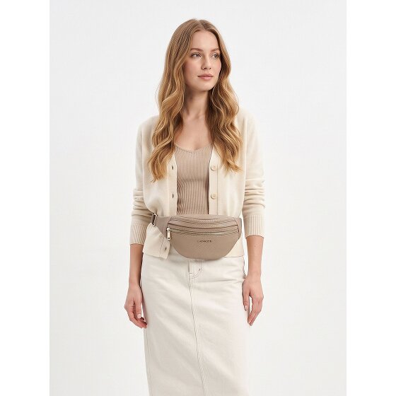 Lazarotti Sac banane en cuir « Bologna » à double fermeture éclair, à porter en bandoulière, 25 cm