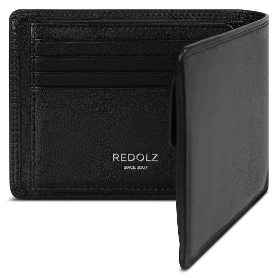 Redolz Leather Essentials QF Porte-monnaie RFID en cuir 12 cm dépliable