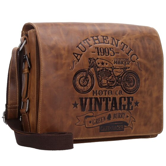 Greenburry Vintage Cafe-Racer Messenger en cuir 33 cm