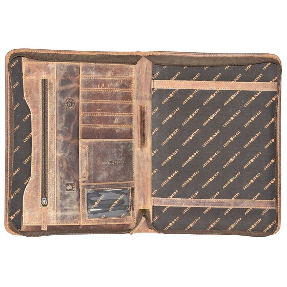 Greenburry Classeur à anneaux vintage en cuir 26 cm