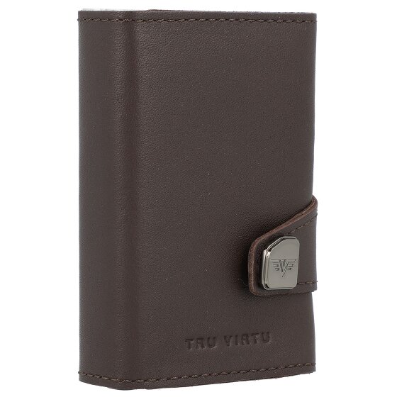 Tru Virtu Click & Slide Porte-cartes de crédit Porte-monnaie RFID en cuir 6,5 cm