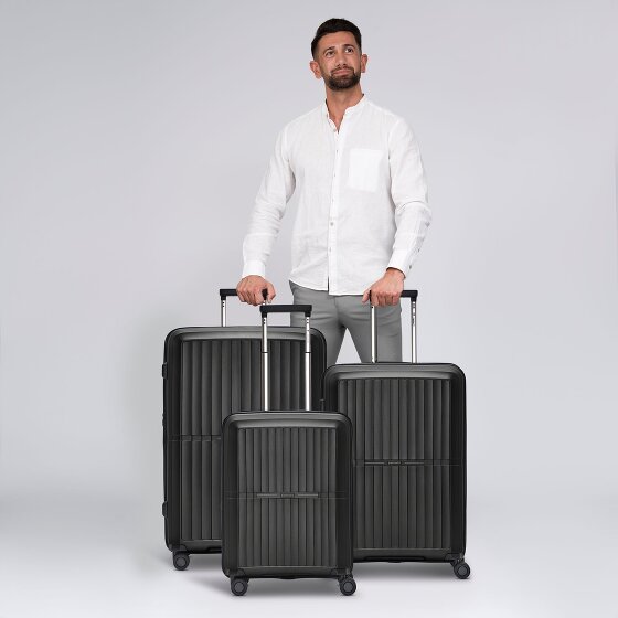 Pactastic Collection 01 Set de valises à 4 roulettes 3pcs avec soufflet extensible