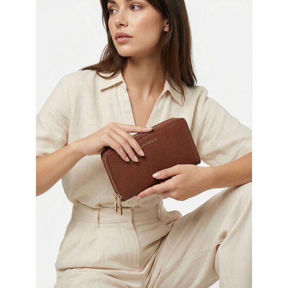 Lazarotti Porte-monnaie en cuir de Bologne XL à double fermeture éclair, protection RFID, 20 cm