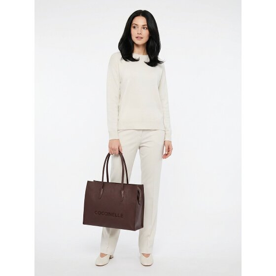Coccinelle Myrtha Sac à bandoulière Cuir véritable 40 cm Compartiment ordinateur