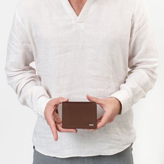 Redolz Leather Essentials QF Porte-monnaie RFID en cuir 12 cm dépliable