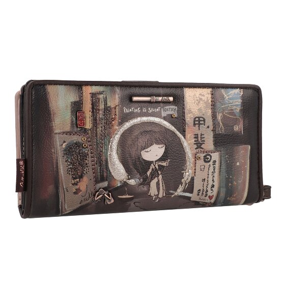 Anekke Shoen Brown Porte-monnaie Protection RFID 19 cm