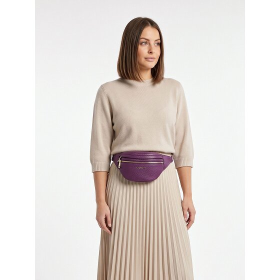 Lazarotti Sac banane en cuir « Bologna » à double fermeture éclair, à porter en bandoulière, 25 cm