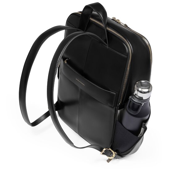 Piquadro Blue Square Daypack Protection RFID Cuir véritable 37 cm Compartiment ordinateur