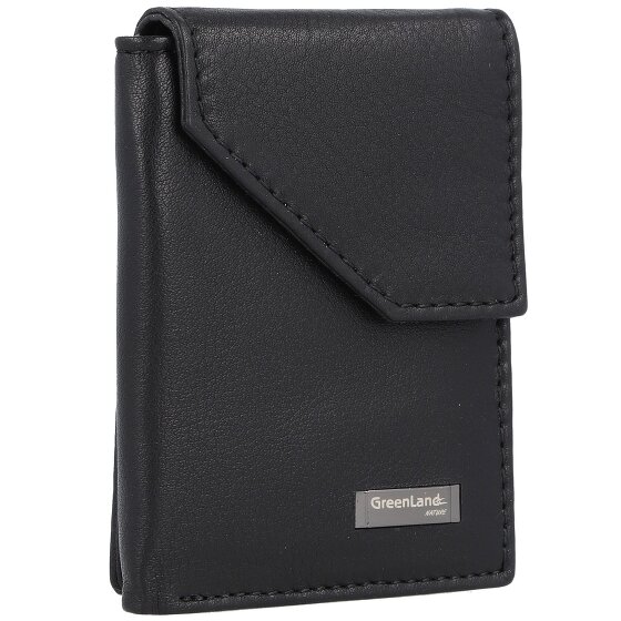 Greenland Nature Black Nappa Porte-monnaie en cuir RFID 7 cm