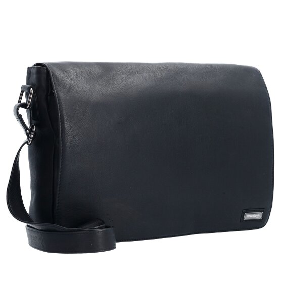 Greenland Nature Black Nappa Messenger en cuir 38 cm