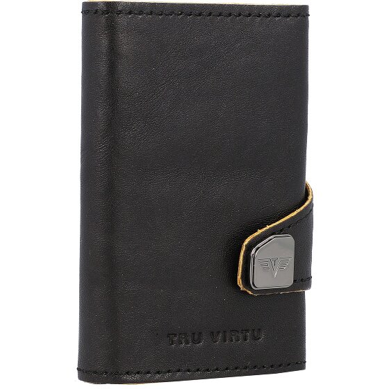 Tru Virtu Click & Slide Porte-cartes de crédit RFID en cuir 6,5 cm