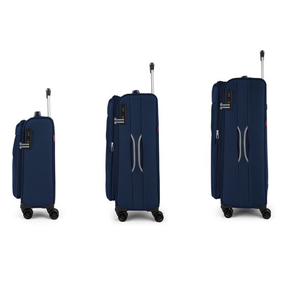 Gabol Zambia 4 roulettes Set de valises 3 pièces avec soufflet d'extension