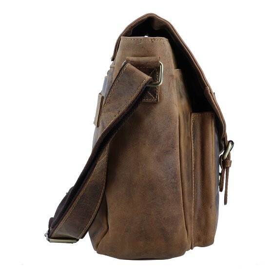 Greenburry Vintage Besace Cuir véritable 40 cm Compartiment ordinateur