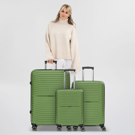 Stratic Shine 4 roulettes Set de valises 3 pièces avec soufflet d'extension