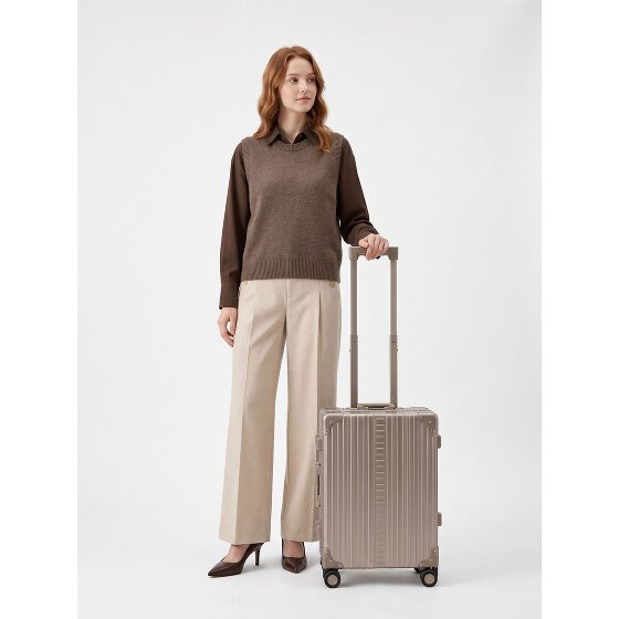 Aleon Valise cabine Traveler Domestic à 4 roues en Aluminium, 55 cm