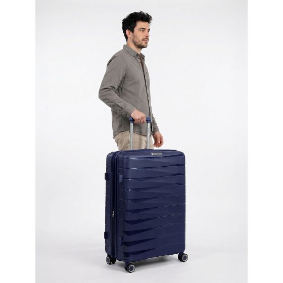 Franky London 4 roues Valise cabine L 74 cm avec soufflet d'extension