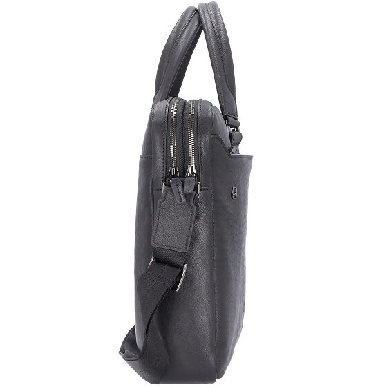 Piquadro Black Square Attaché-case Cuir véritable 40 cm Compartiment ordinateur