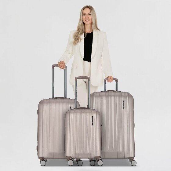 Polestream Moonrock 4 roulettes Set de valises 3 pièces avec soufflet d'extension