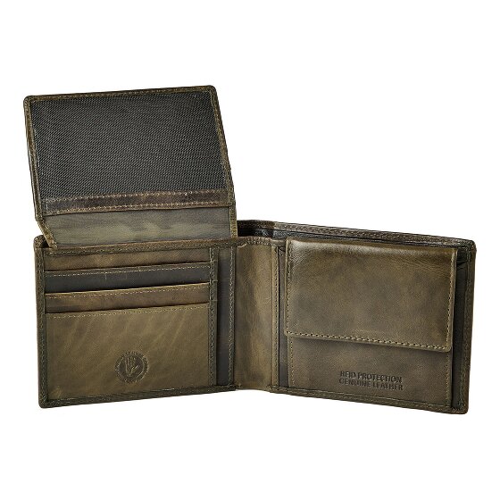 Greenburry Newport Porte-monnaie Protection RFID Cuir véritable 12 cm