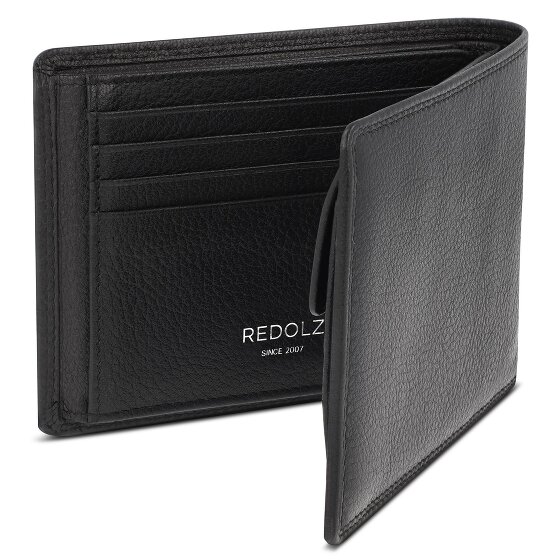 Redolz Leather Essentials QF Porte-monnaie RFID en cuir 12 cm dépliable