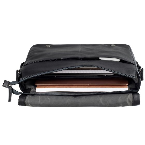 Leonhard Heyden Hamburg Messenger en cuir, 38 cm, compartiment pour ordinateur portable