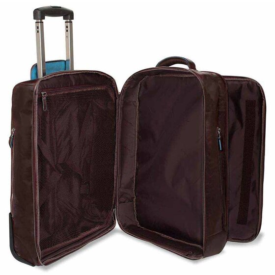 Piquadro Blue Square 2 roues Valise business Cuir véritable 51 cm Compartiment ordinateur