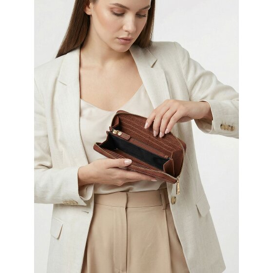 Lazarotti Bologna Leather XL Porte-monnaie zip-around en cuir 19 cm