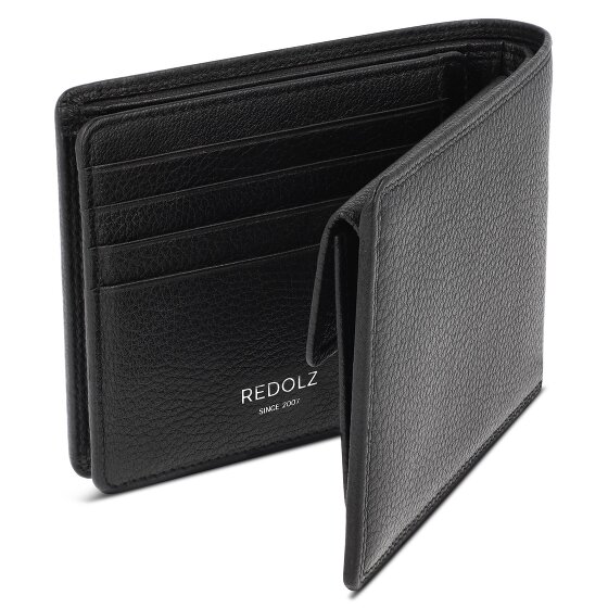 Redolz Porte-monnaie Leather Essentials QF en cuir RFID, 12 cm, dépliable, avec compartiment à fermeture éclair