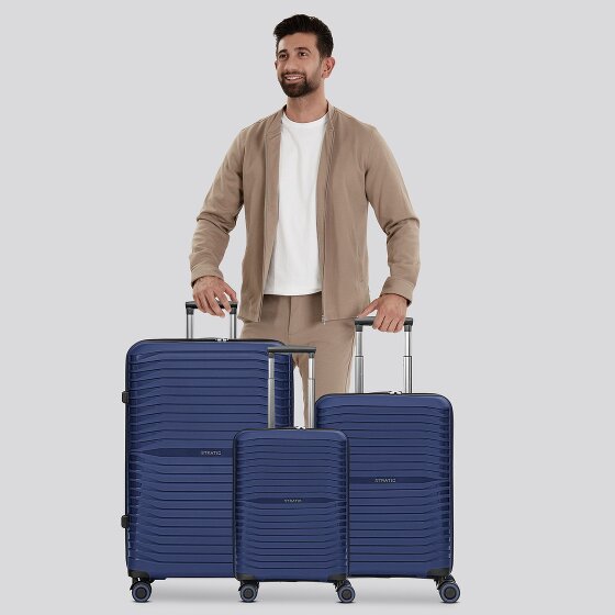 Stratic Shine 4 roulettes Set de valises 3 pièces avec soufflet d'extension