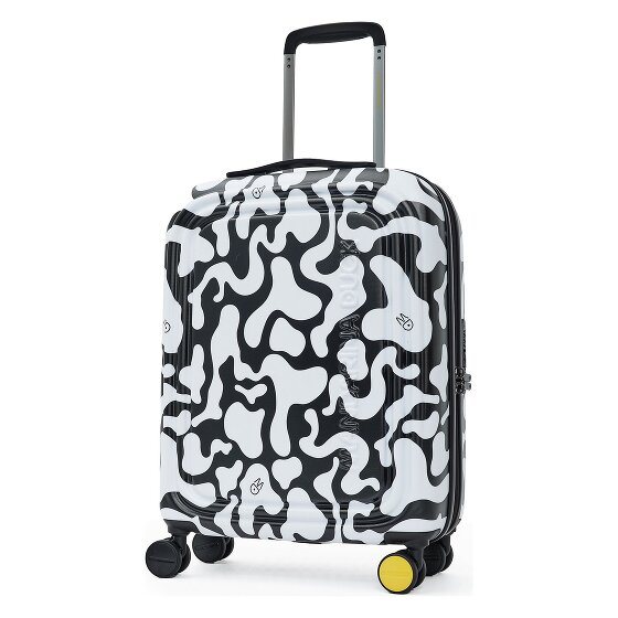 Mandarina Duck Logoduck + Moire 4 roulettes Trolley de cabine 55 cm avec soufflet d'extension