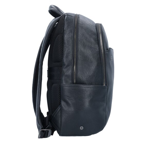 Piquadro Black Square Sac à dos en cuir 39 cm Compartiment pour ordinateur portable