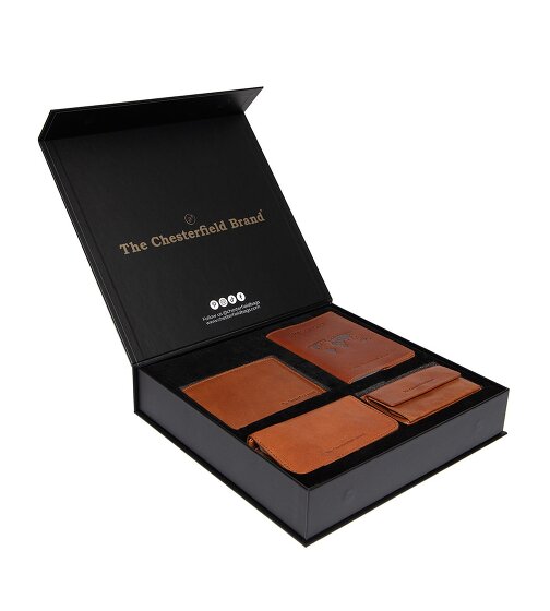 The Chesterfield Brand Porte-monnaie set cadeau 4 pièces cuir 12 cm