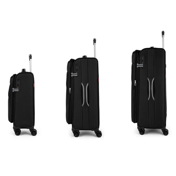 Gabol Zambia 4 roulettes Set de valises 3 pièces avec soufflet d'extension