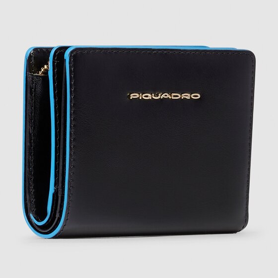 Piquadro Blue Square Porte-monnaie Protection RFID Cuir véritable 11 cm