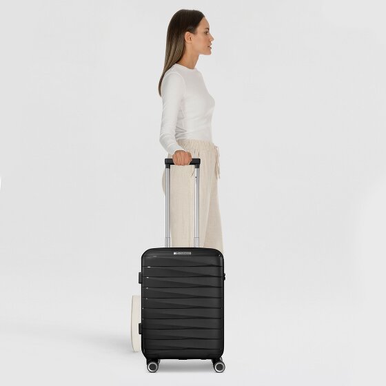 Franky London 4 roulettes Trolley de cabine S 55 cm avec soufflet d'extension