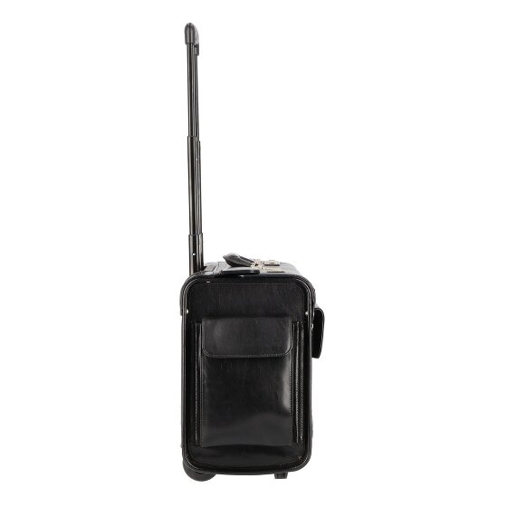 Dermata 2 roues Trolley pilote Cuir véritable 39 cm Compartiment ordinateur
