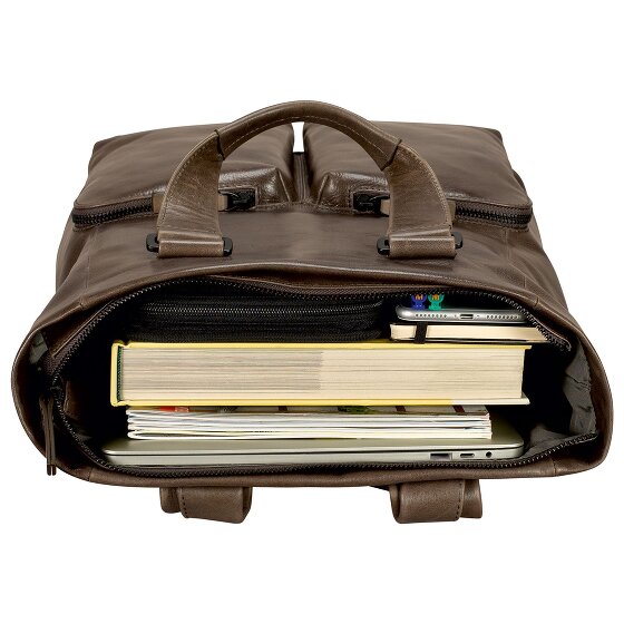 Leonhard Heyden Porto Sac à dos professionnel Cuir 40 cm