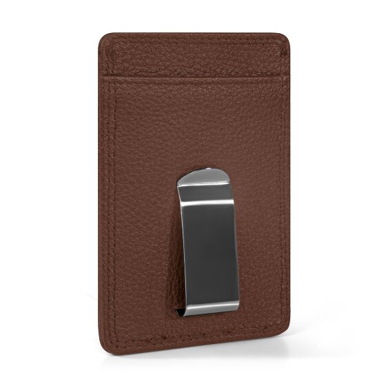 Redolz Leather Essentials Porte-cartes de crédit RFID en cuir 7 cm avec pince à billets