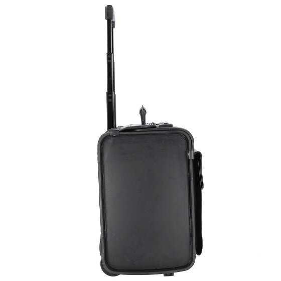 Alassio Valise de pilote à 2 roulettes en cuir, compartiment pour ordinateur portable 48 cm