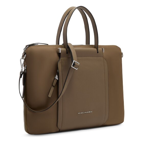 Piquadro Lyra Attaché-case Cuir véritable 42 cm Compartiment ordinateur avec soufflet d'extension