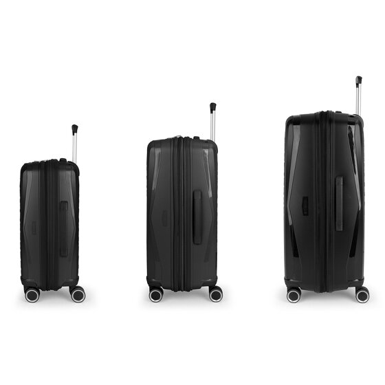 Gabol Queens 4 roulettes Set de valises 3 pièces avec soufflet d'extension