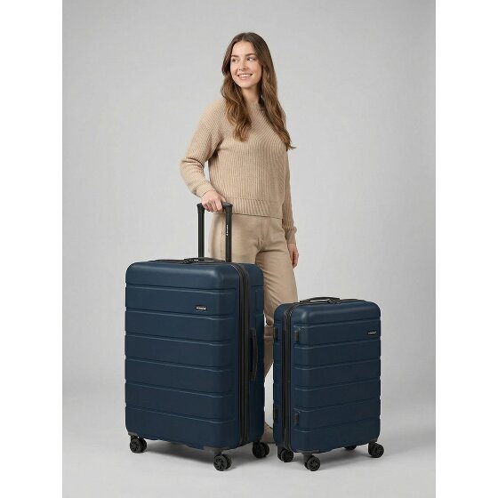 Saxoline Set de valises Miami à 4 roues, tailles S et L, avec soufflet d'extension