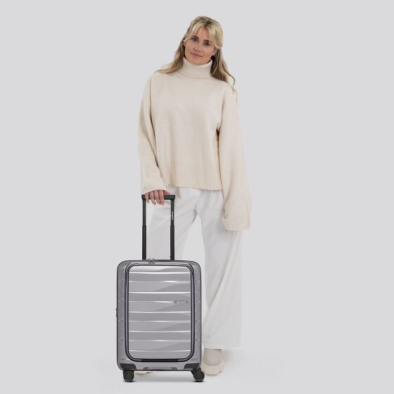 Bergpfeil Travel 4 roulettes Trolley de cabine 55 cm Compartiment pour ordinateur portable avec soufflet d'extension