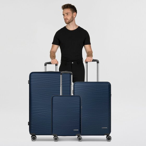 Franky Dallas 3.0 Set de valises à 4 roulettes 3 pièces avec soufflet d'extension