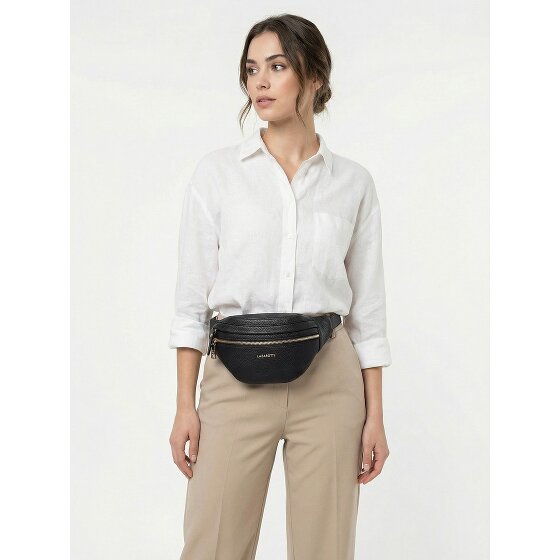 Lazarotti Sac banane en cuir « Bologna » à double fermeture éclair, à porter en bandoulière, 25 cm